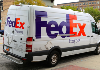 a courier company delivery van